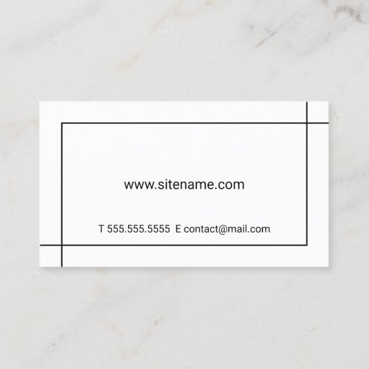 Minimalistisch zwart-wit visitekaartje (Achterkant)