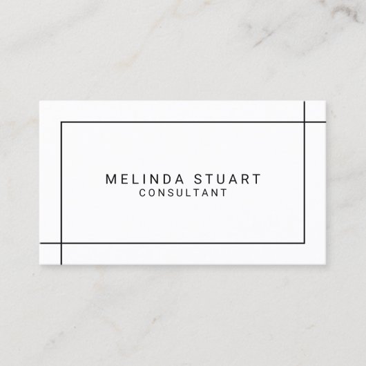 Minimalistisch zwart-wit visitekaartje (Voorkant)