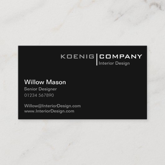 Minimalistisch zwart-wit Visitekaartje (Voorkant)
