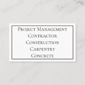 Minimalistisch zwart-wit Visitekaartje (Achterkant)