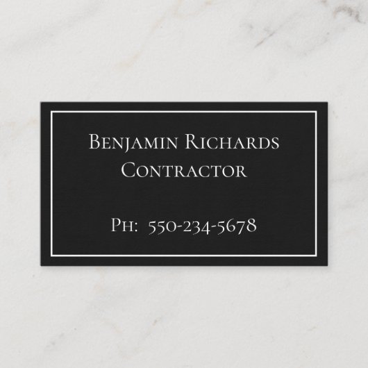 Minimalistisch zwart-wit Visitekaartje (Voorkant)