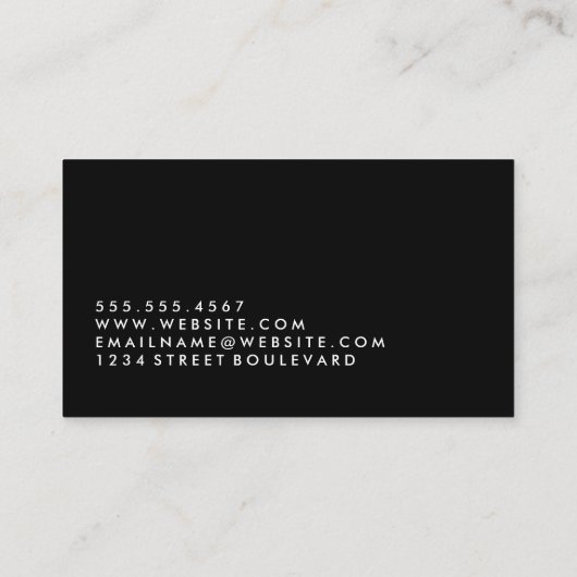 Minimalistisch zwart/wit visitekaartje (Achterkant)