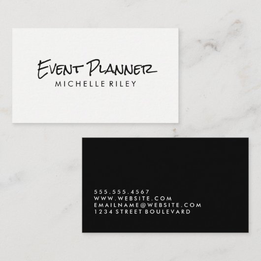 Minimalistisch zwart/wit visitekaartje (Voorkant / Achterkant)