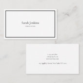 Minimalistisch zwart-wit Visitekaartje met elegant (Voorkant / Achterkant)