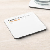 Minimalistisch zwart-wit vlak, eigen naam toevoege bier onderzetter (Linkerzijde)