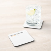 Minimalistisch zwart-wit vlak, eigen naam toevoege bier onderzetter (Rechterzijde)