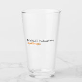 Minimalistisch zwart-wit vlak, eigen naam toevoege glas (Voorkant)