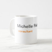 Minimalistisch zwart-wit vlak, eigen naam toevoege koffiemok (Voorkant links)