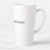 Minimalistisch zwart-wit vlak, eigen naam toevoege latte mok (Rechts)