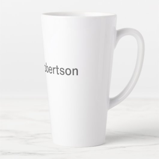 Minimalistisch zwart-wit vlak, eigen naam toevoege latte mok (Rechts)