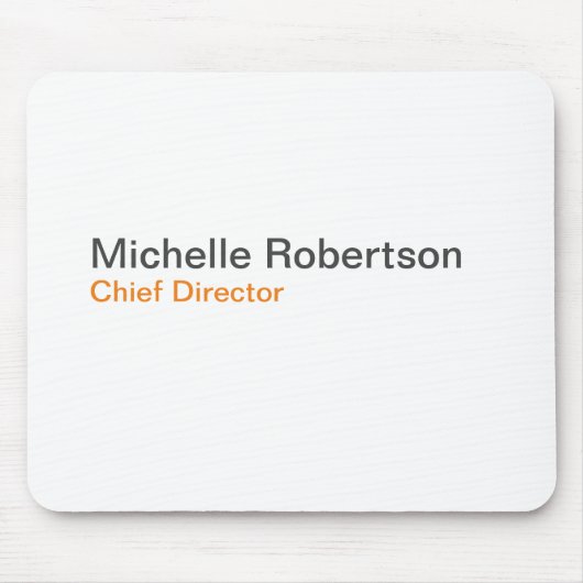 Minimalistisch zwart-wit vlak, eigen naam toevoege muismat (Voorkant)