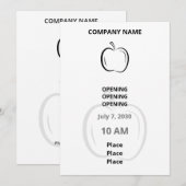 Minimalistisch zwart-wit-vormig lijnartikel Apple Kaart (Voorkant / Achterkant)