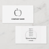 Minimalistisch zwart-wit-vormig lijnartikel Apple Visitekaartje (Voorkant / Achterkant)