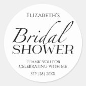 Minimalistisch zwart-wit Vrijgezellenfeest dank u Ronde Sticker (Voorkant)