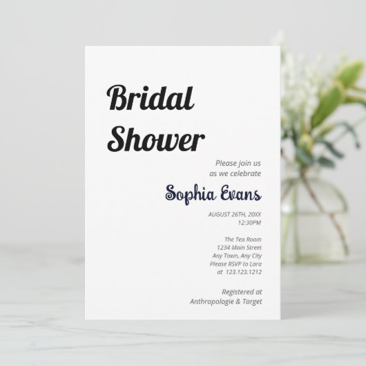 Minimalistisch zwart-wit Vrijgezellenfeest Kaart (Staand voorkant)