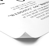 Minimalistisch zwart wit Vrijgezellenfeest ringspe Poster (Hoek)