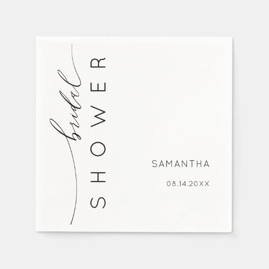 Minimalistisch zwart-wit Vrijgezellenfeest Servet (Voorkant)