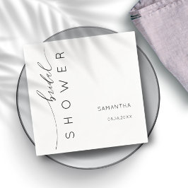 Minimalistisch zwart-wit Vrijgezellenfeest Servet