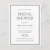 Minimalistisch zwart-wit Vrijgezellenfeest voor bu Uitnodiging Briefkaart (Voorkant)