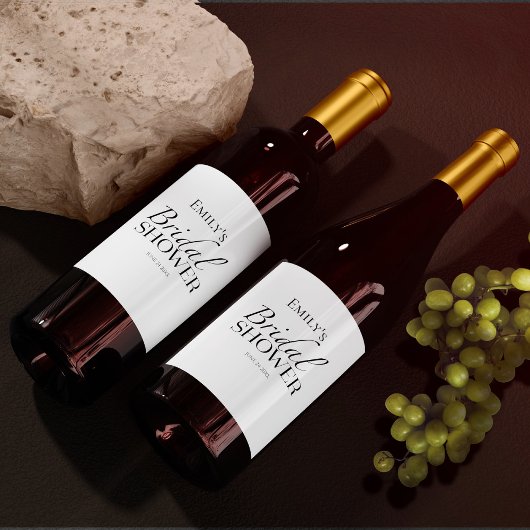 Minimalistisch Zwart & Wit Vrijgezellenfeest Wijnl Wijn Etiket