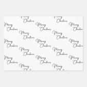 Minimalistisch Zwart Wit Vrolijk Kerstboom Fa La Inpakpapier Vel (Voorkant 2)