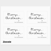 Minimalistisch zwart-wit vrolijk kerstfeest rechthoekige sticker (Vel)