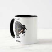 Minimalistisch zwart-wit vrouw silhouet mok (Voorkant links)