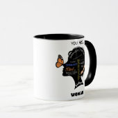 Minimalistisch zwart-wit vrouw silhouet mok (Voorkant rechts)