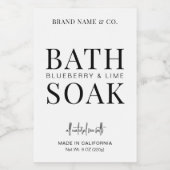 Minimalistisch zwart wit waterdicht badzout label voedselcontainer etiket (Enkel label)