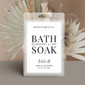 Minimalistisch zwart wit waterdicht badzout label voedselcontainer etiket