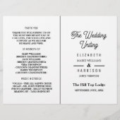 Minimalistisch - Zwart-wit - Weddenprogramma (Voorkant)