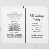 Minimalistisch - Zwart-wit - Weddenprogramma (Voorkant / Achterkant)