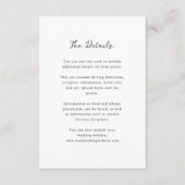 Minimalistisch zwart-wit | Wedding Guest Details Informatiekaartje (Voorkant)