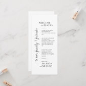 Minimalistisch zwart-wit welkom & dank u plaats kaart (Voorkant / Achterkant in situ)