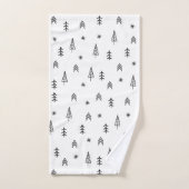 Minimalistisch zwart-wit winterpatroon bad handdoek (Handdoek)
