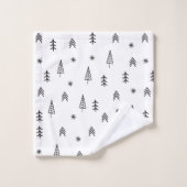 Minimalistisch zwart-wit winterpatroon bad handdoek (Wasdoekje)