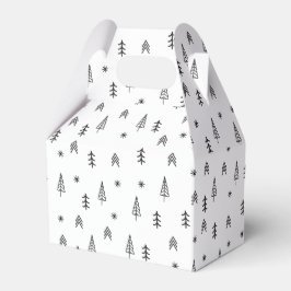 Minimalistisch zwart-wit winterpatroon bedankdoosjes