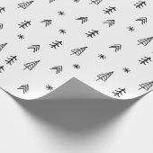 Minimalistisch zwart-wit winterpatroon cadeaupapier (Hoek)