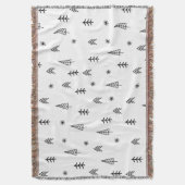 Minimalistisch zwart-wit winterpatroon deken (Voorkant Verticaal)