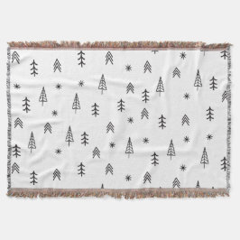 Minimalistisch zwart-wit winterpatroon deken