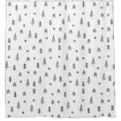 Minimalistisch zwart-wit winterpatroon douchegordijn (Voorkant)