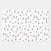 Minimalistisch zwart-wit winterpatroon inpakpapier vel (Voorkant 3)