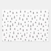 Minimalistisch zwart-wit winterpatroon inpakpapier vel (Voorkant 2)