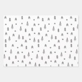 Minimalistisch zwart-wit winterpatroon inpakpapier vel (Voorkant)