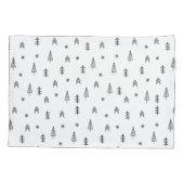 Minimalistisch zwart-wit winterpatroon kussensloop (Achterkant-Links)