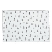 Minimalistisch zwart-wit winterpatroon kussensloop (Achterkant-Rechts)