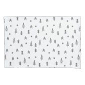 Minimalistisch zwart-wit winterpatroon kussensloop (Voorkant-Links)