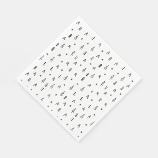 Minimalistisch zwart-wit winterpatroon servet (Hoek)