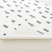 Minimalistisch zwart-wit winterpatroon sherpa deken (3/4)