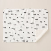 Minimalistisch zwart-wit winterpatroon sherpa deken (Voorkant (horizontaal))